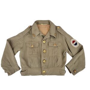 Esskay Vintage WWII Style Kids Tan Military Style Jacket Size 4T